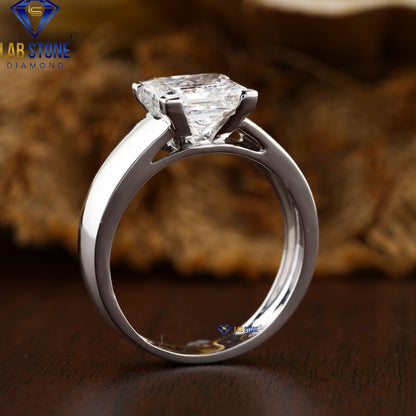 3.62 TDW Princess Cut Women's Solitaire Diamond Ring
