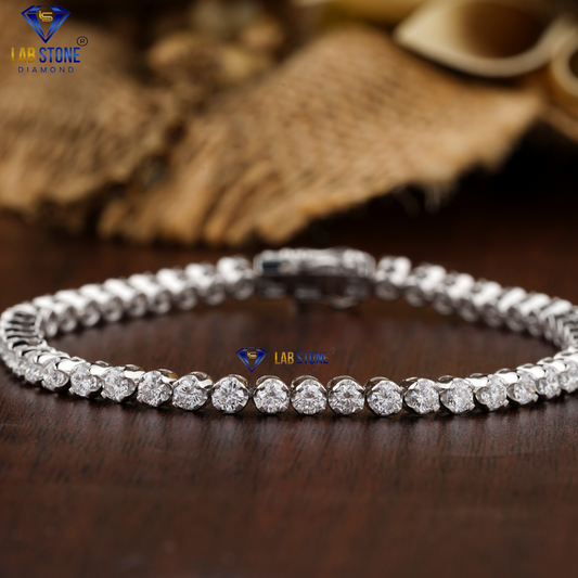 4.66 TDW Round Cut Diamond Tennis Bracelet