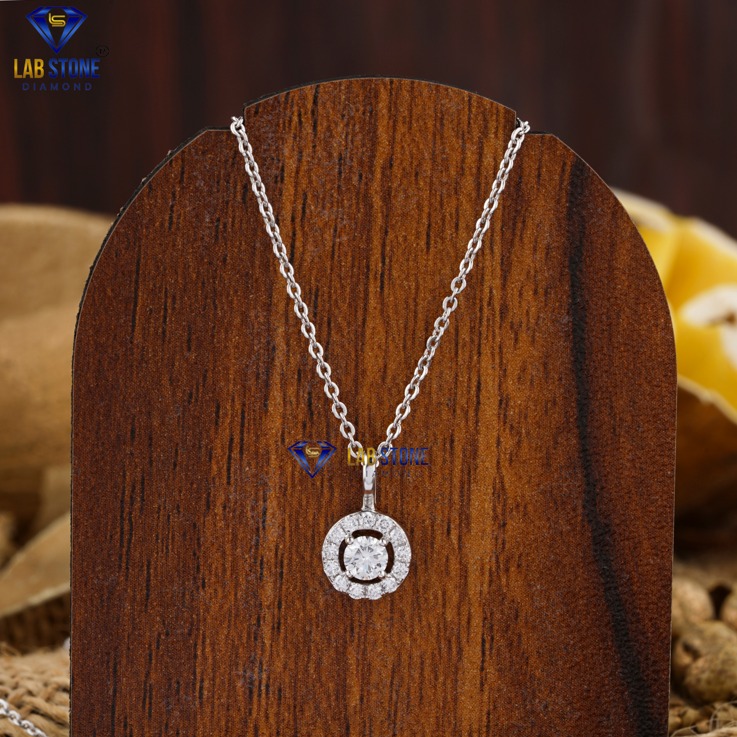 0.318 TDW Round Diamond Custom Pendant with Chain