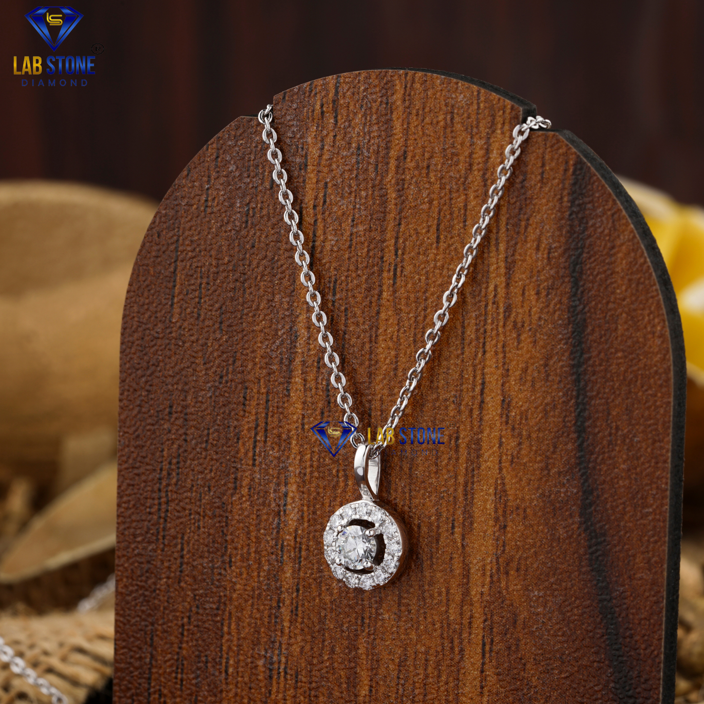 0.318 TDW Round Diamond Custom Pendant with Chain