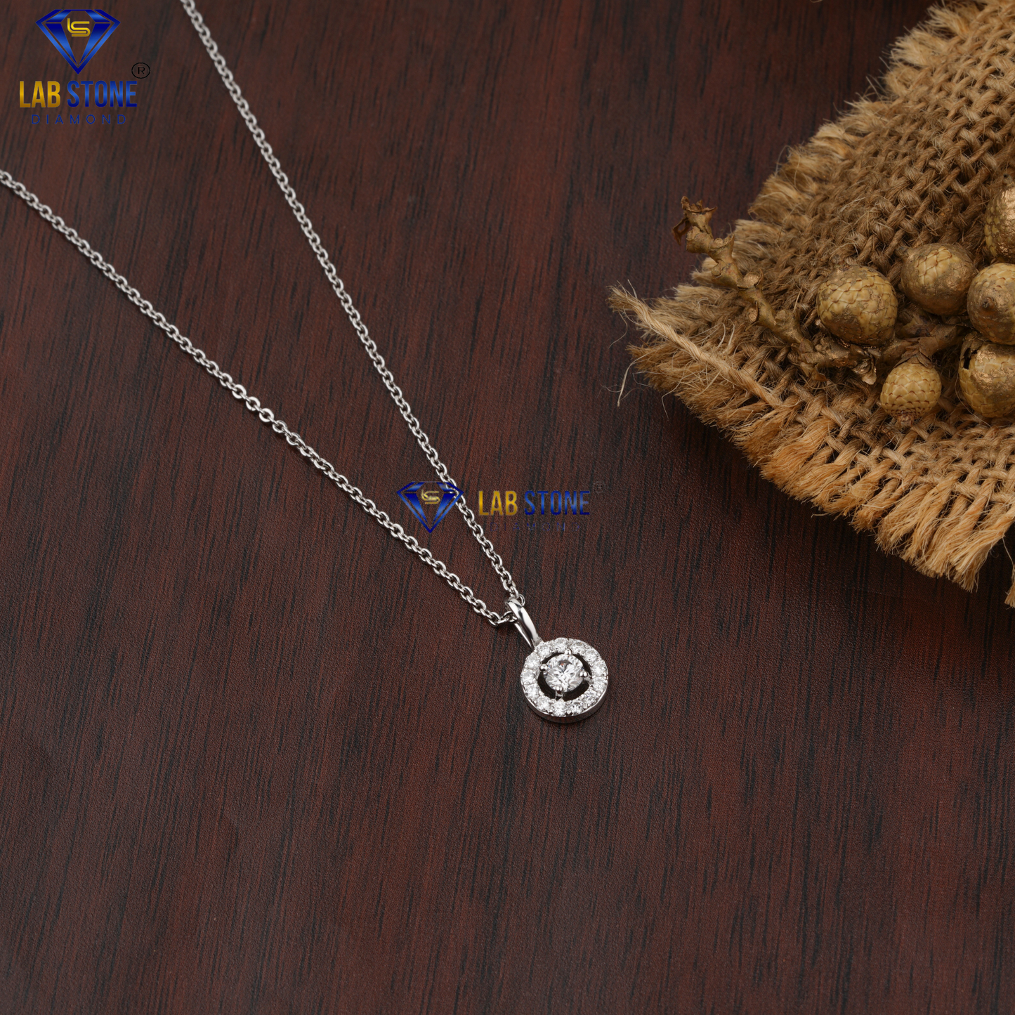 0.318 TDW Round Diamond Custom Pendant with Chain