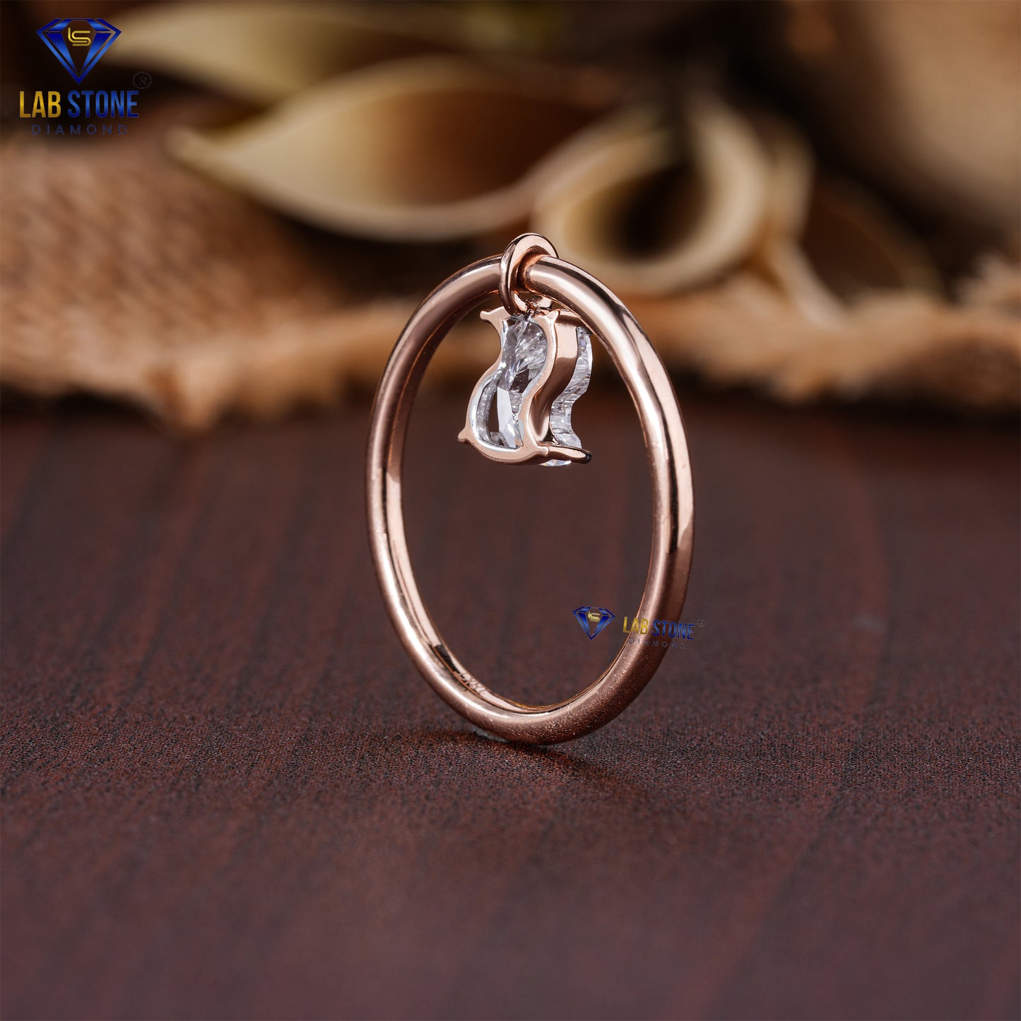 1.30 TDW S & J Shape Diamond Engagement Ring