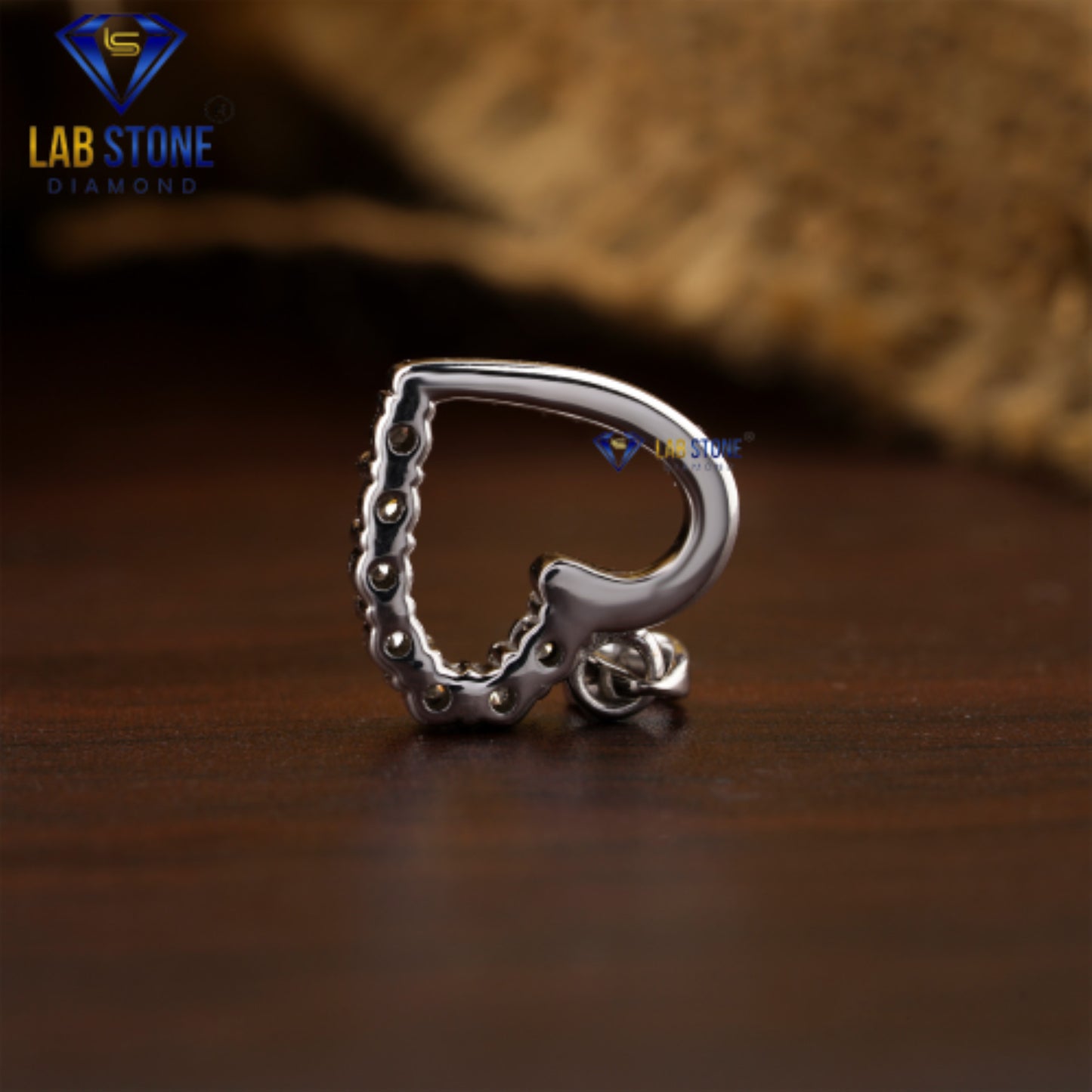 0.014 TDW Round Cut Diamond Heart Pendant