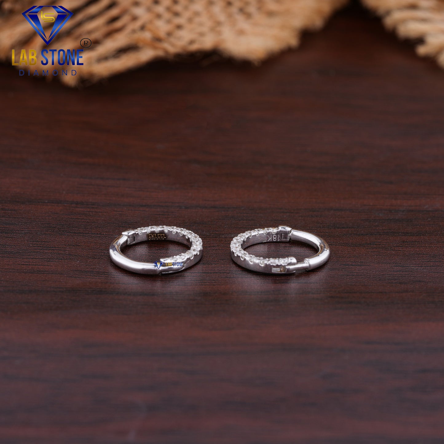 0.09 TDW Round Cut Diamond Hoop Earring