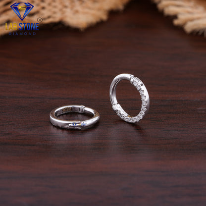 0.09 TDW Round Cut Diamond Hoop Earring