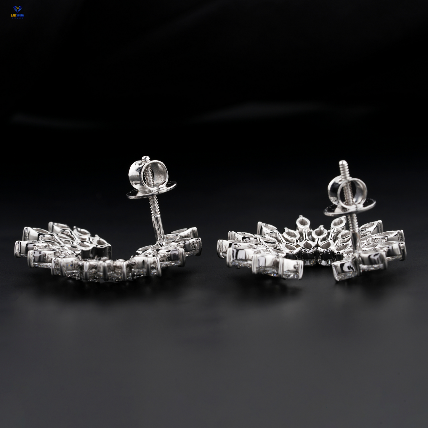 5.66 TDW Pear & Marquise Cut Diamond Stud Earring