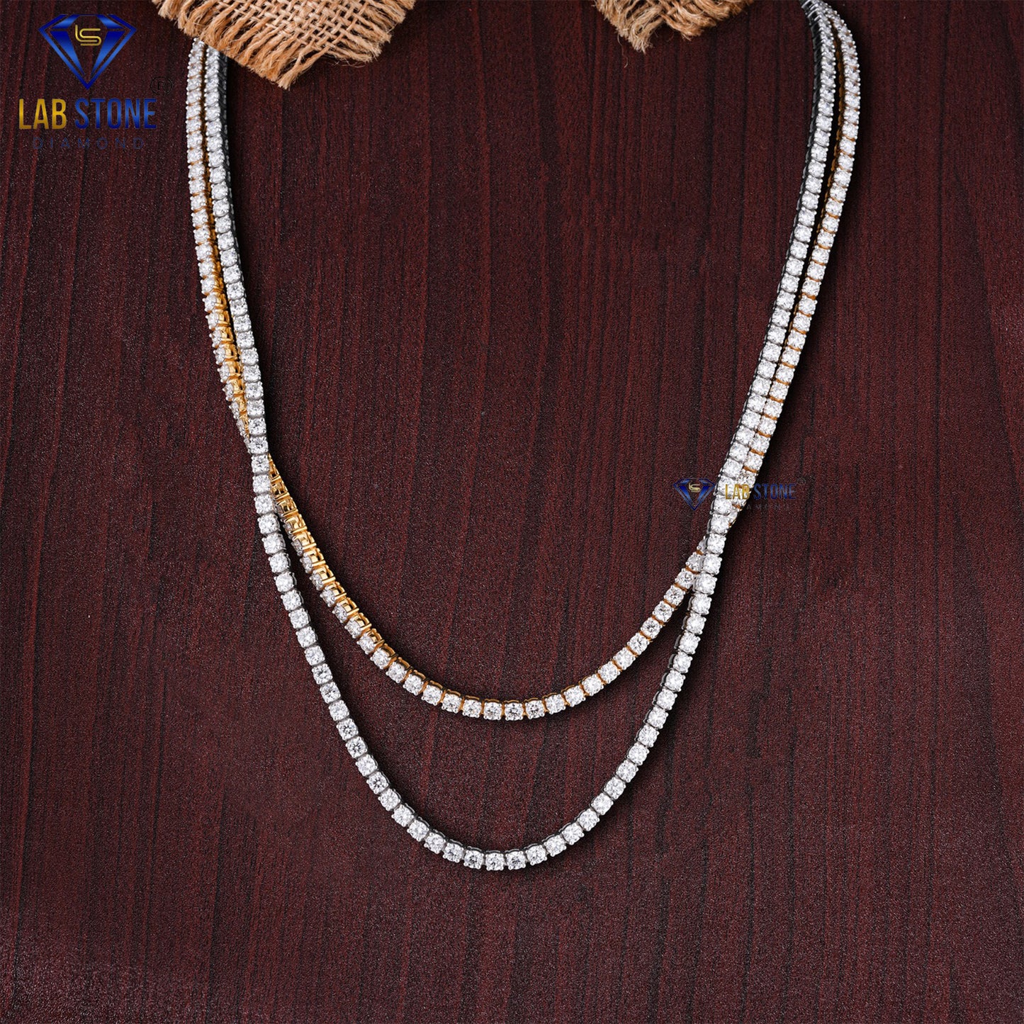 23.71 TDW Round Cut Diamond Tennis Necklace