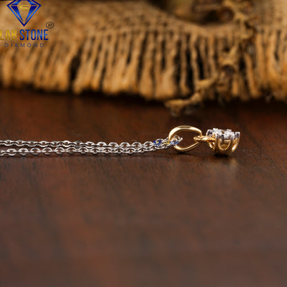 0.09 TDW Round Cut Diamond Solitaire Pendant with Chain