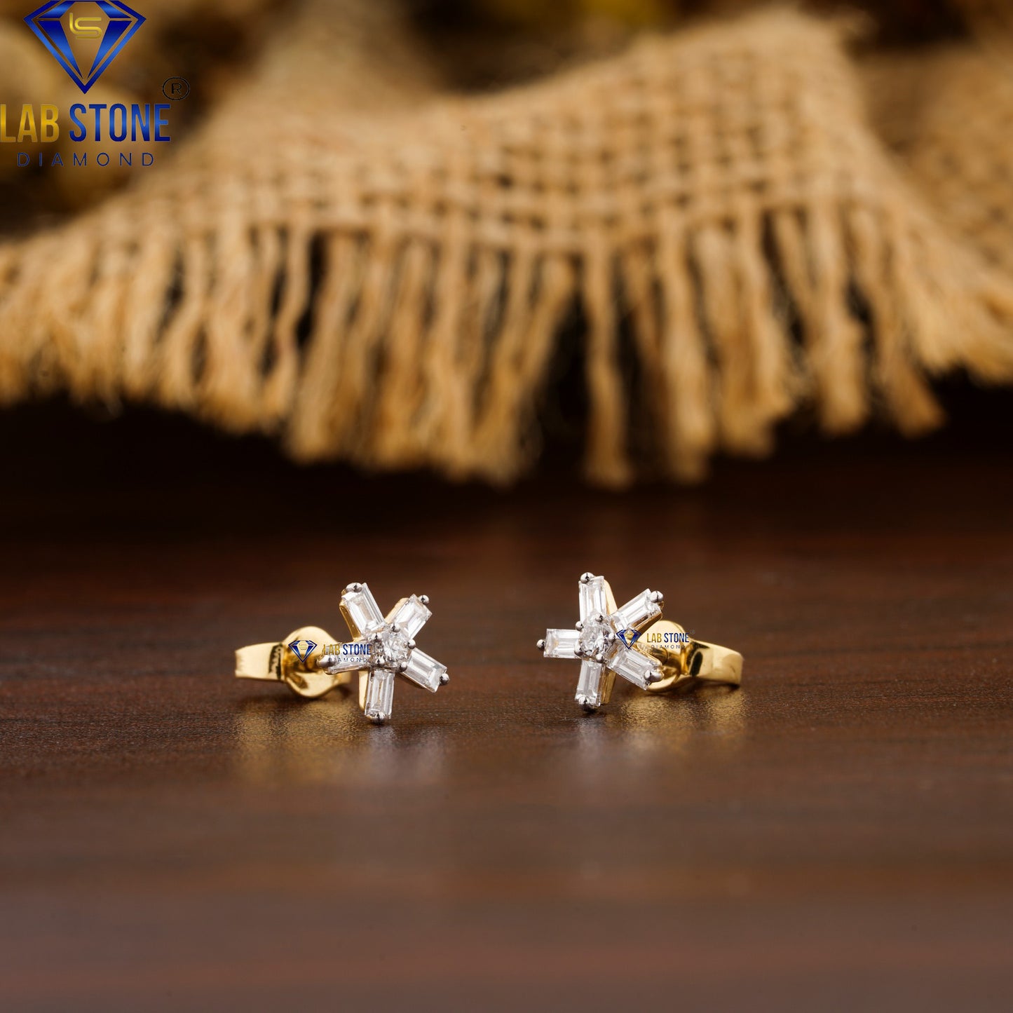 0.45 TDW Baguette & Round Cut Diamond Pendant & Earring