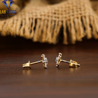 0.45 TDW Baguette & Round Cut Diamond Pendant & Earring