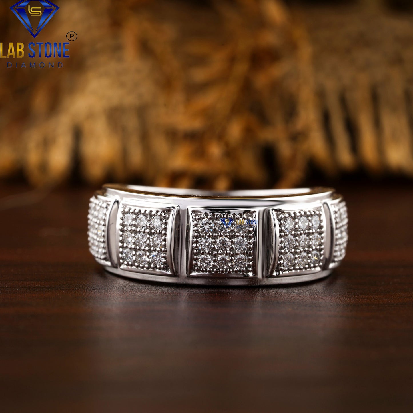 0.51 TDW Round Cut Men's Diamond Band Ring