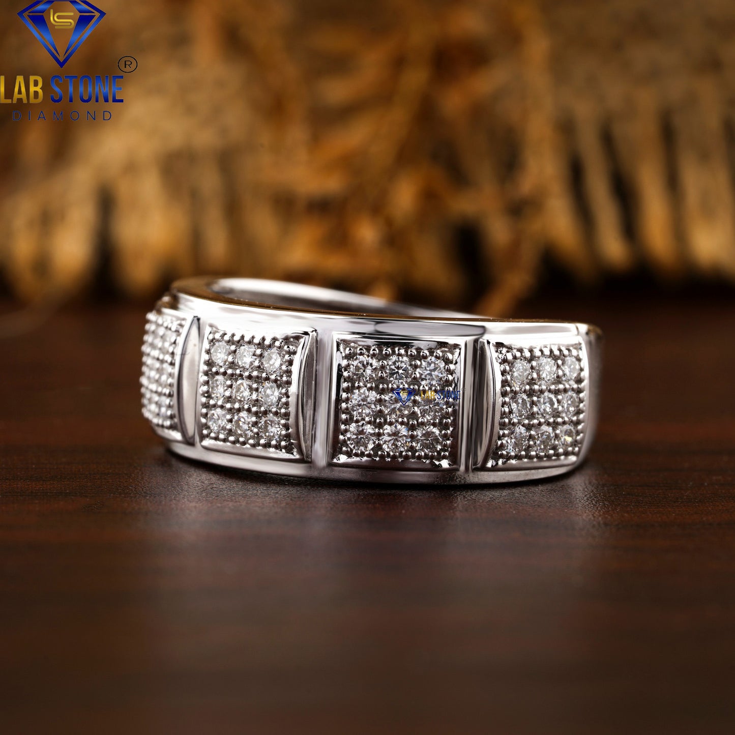 0.51 TDW Round Cut Men's Diamond Band Ring