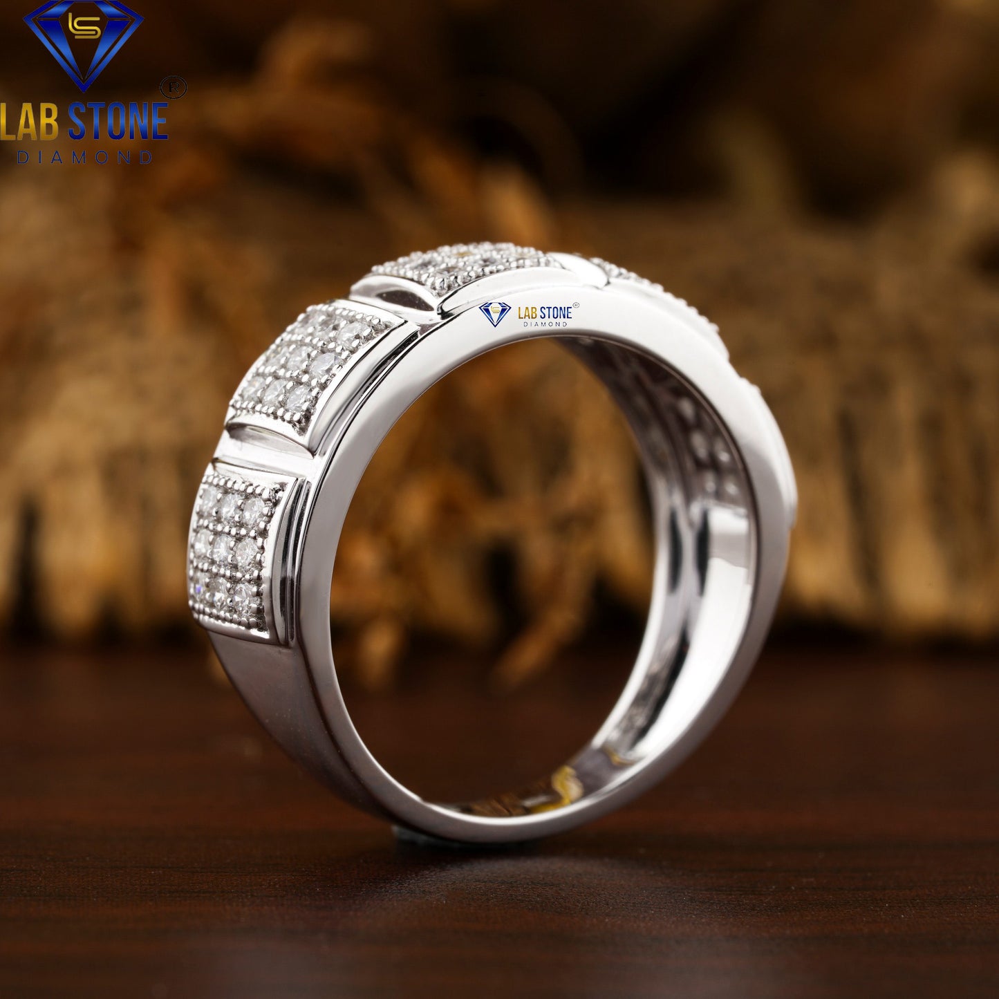 0.51 TDW Round Cut Men's Diamond Band Ring