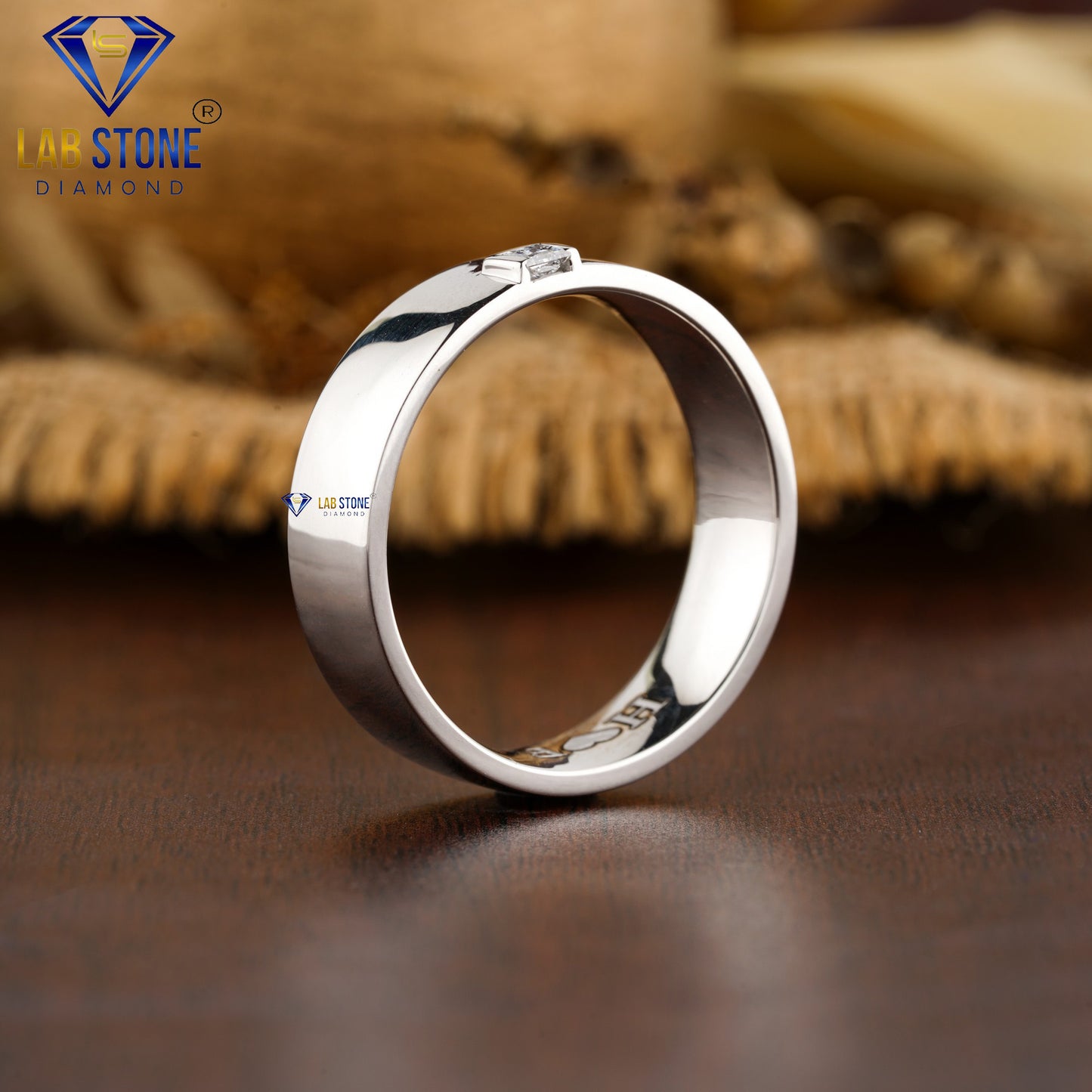 0.12 TDW Princess Cut Diamond Men’s Band Ring