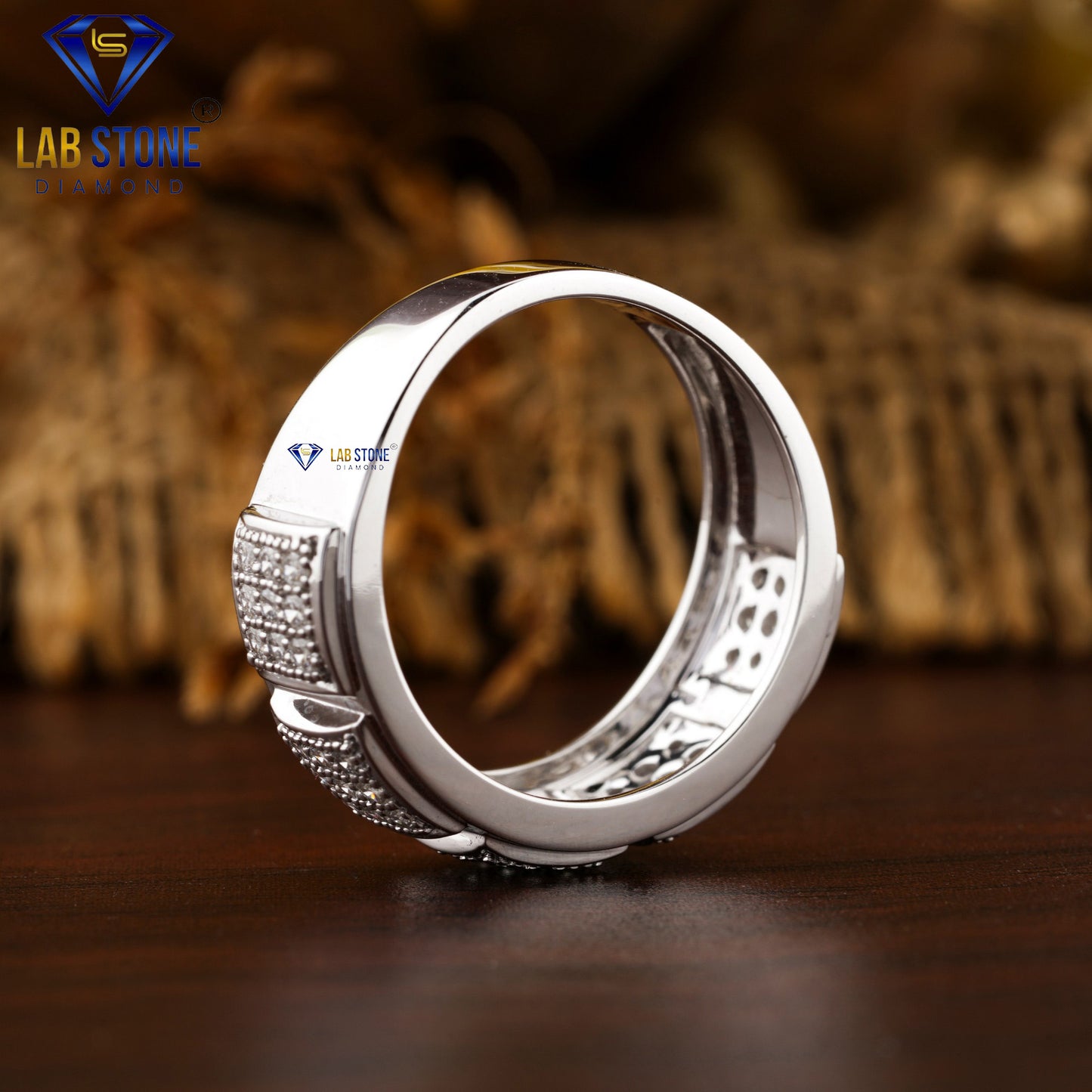 0.51 TDW Round Cut Men's Diamond Band Ring