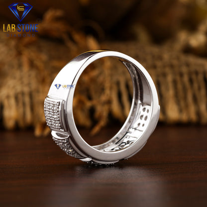 0.51 TDW Round Cut Men's Diamond Band Ring