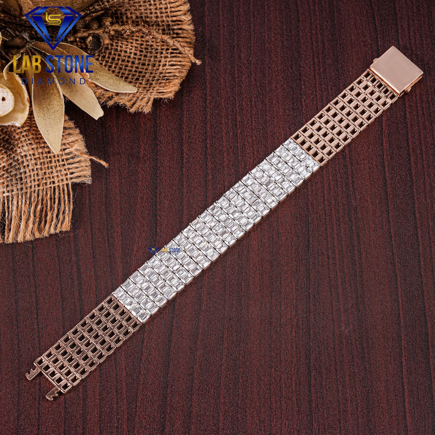 21.00 TDW Emerald Cut Diamond Slider Bracelet