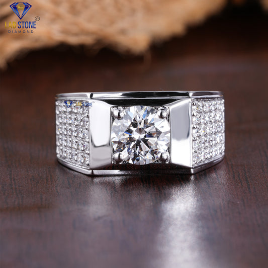 1.47 TDW Round Cut Men’s Diamond Engagement Ring