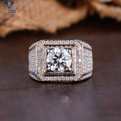 3.52 TDW Round Cut Men’s Engagement Diamond Ring