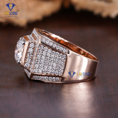 3.52 TDW Round Cut Men’s Engagement Diamond Ring