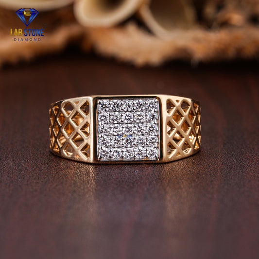 0.45 TDW Round Cut Diamond Men's Engagement Ring