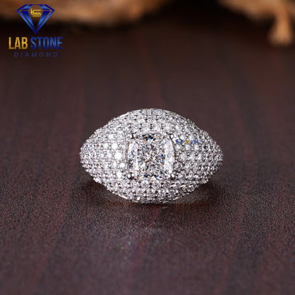 5.22 TDW Cushion & Round Cut Women’s Engagement Diamond Ring