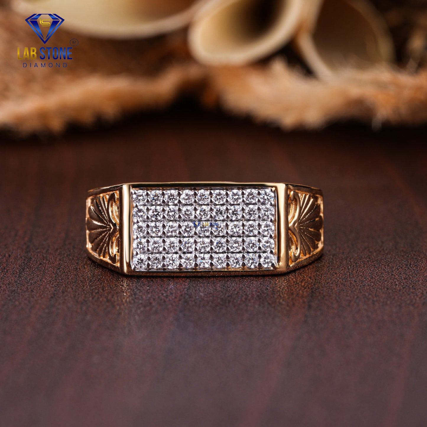 0.45 TDW Round Cut Diamond Men's Engagement Ring