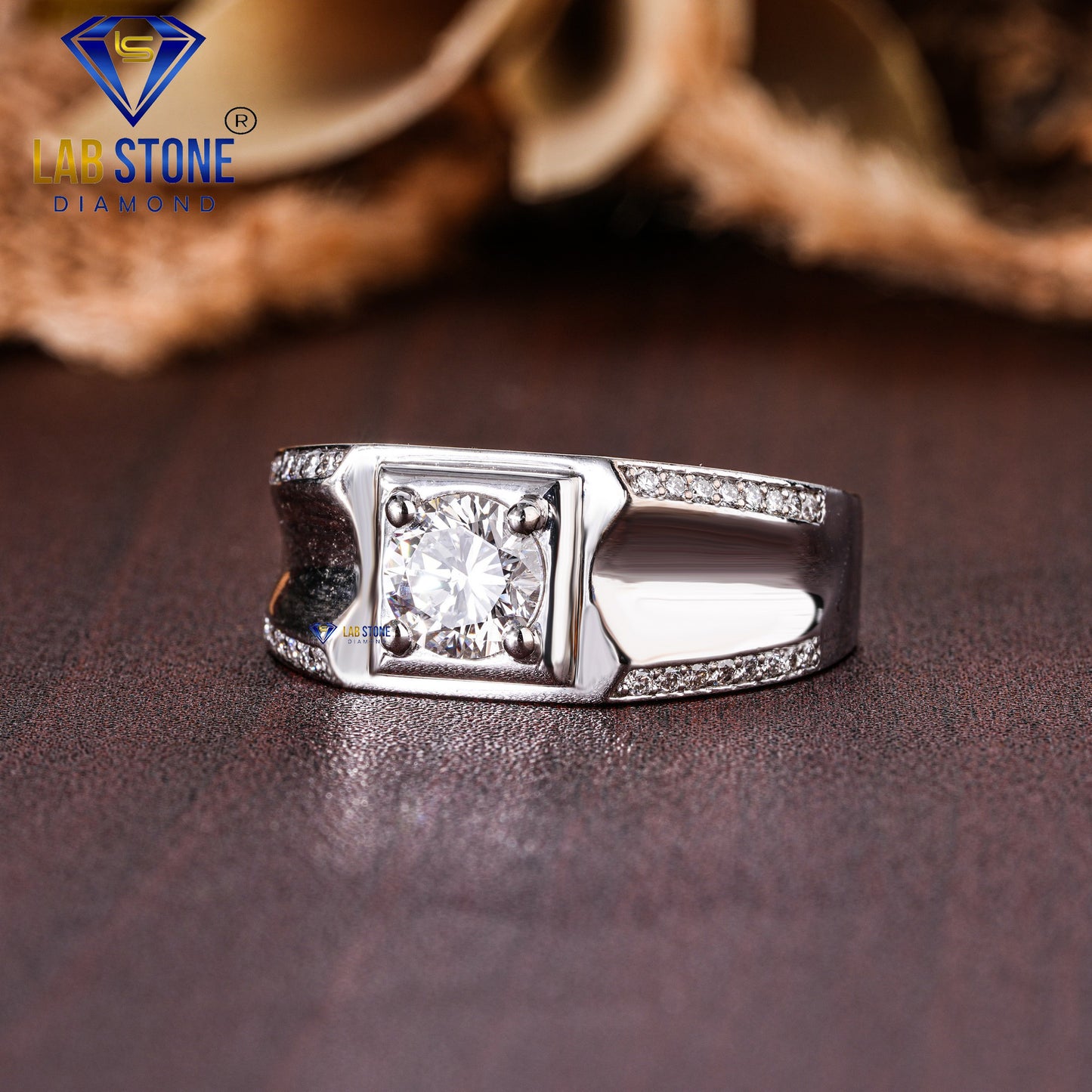 1.08 TDW Round Cut Men’s Diamond Engagement Ring