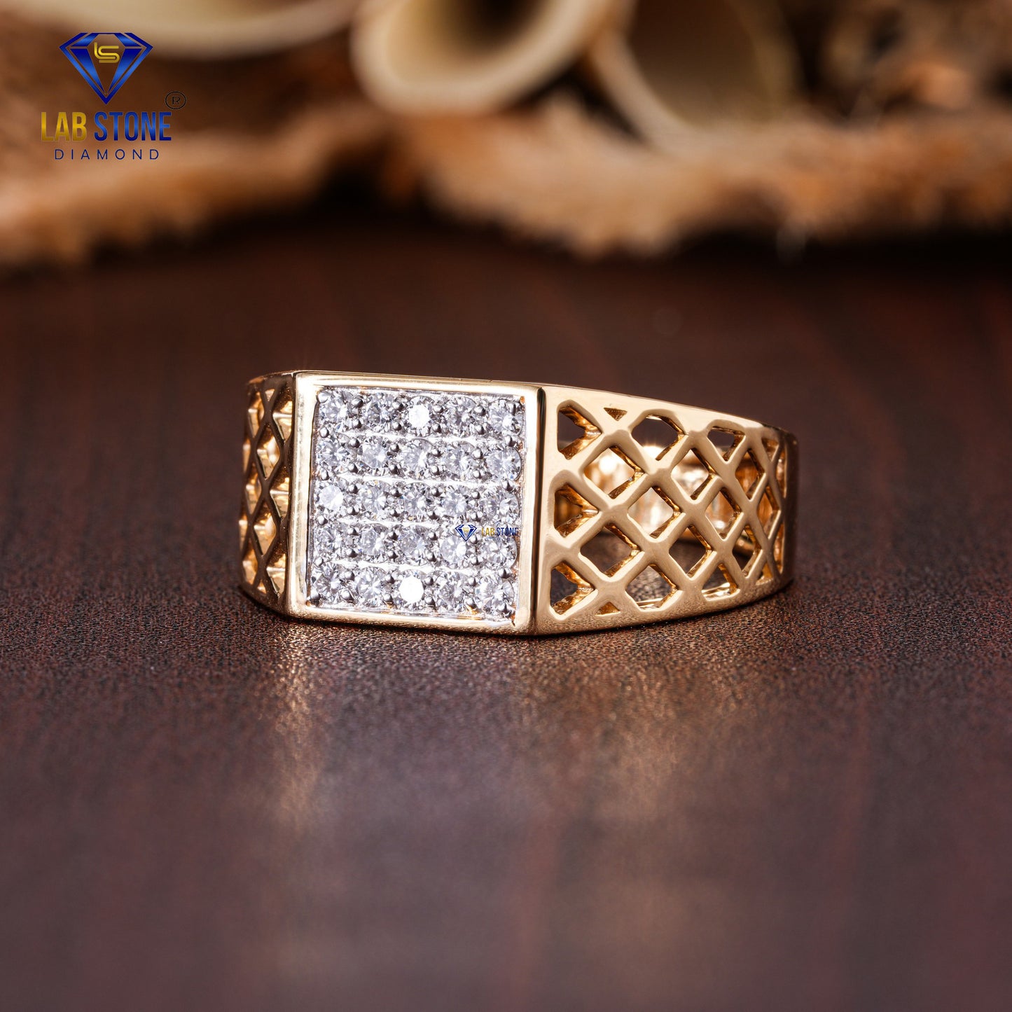 0.45 TDW Round Cut Diamond Men's Engagement Ring