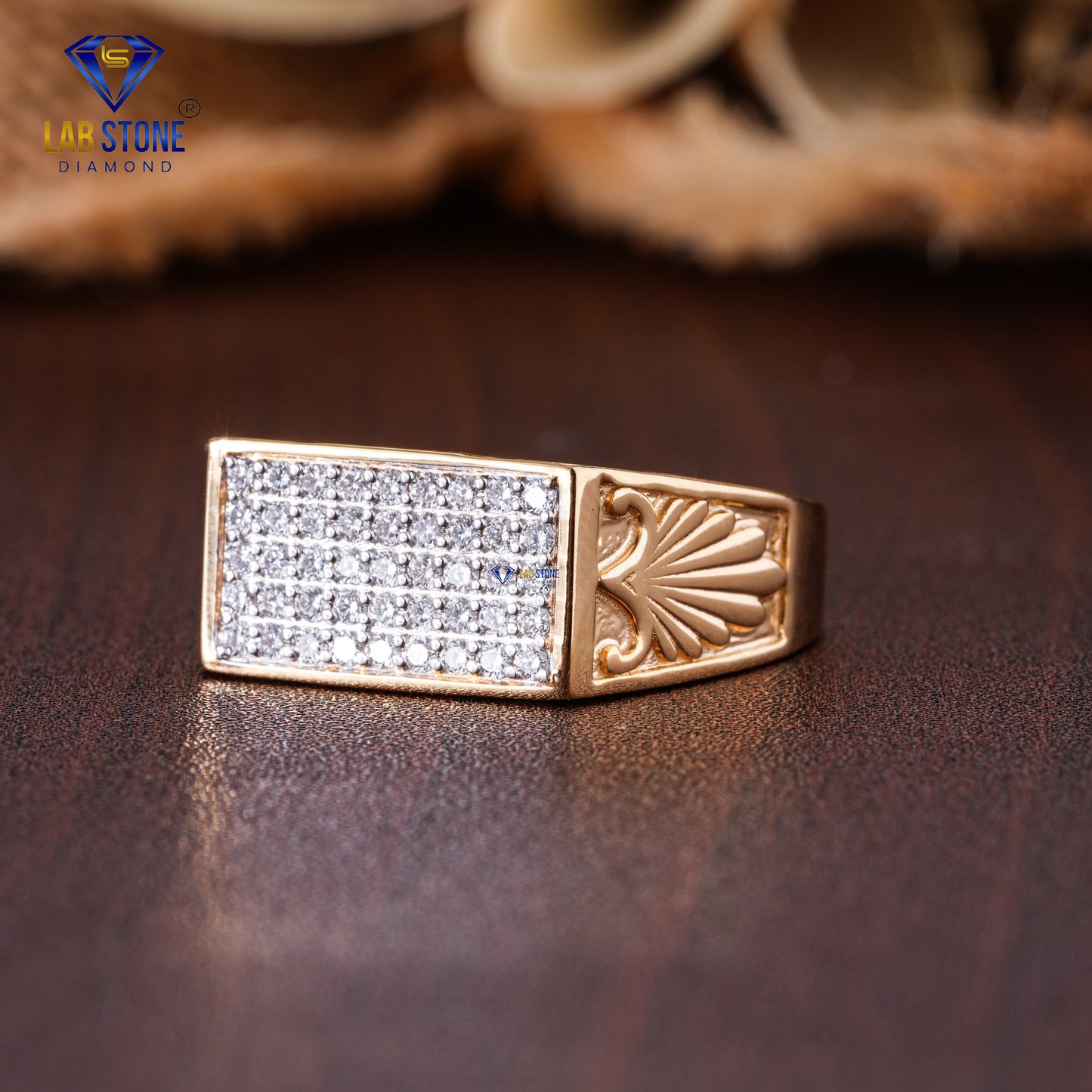 0.45 TDW Round Cut Diamond Men's Engagement Ring