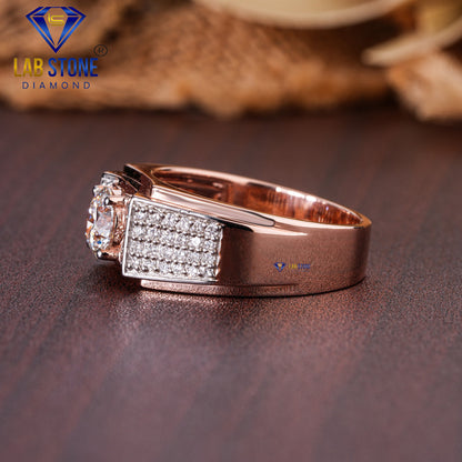 1.28 TDW Round Cut Diamond Men’s Engagement Ring