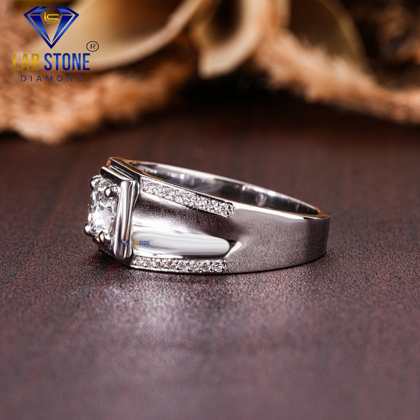 1.08 TDW Round Cut Men’s Diamond Engagement Ring