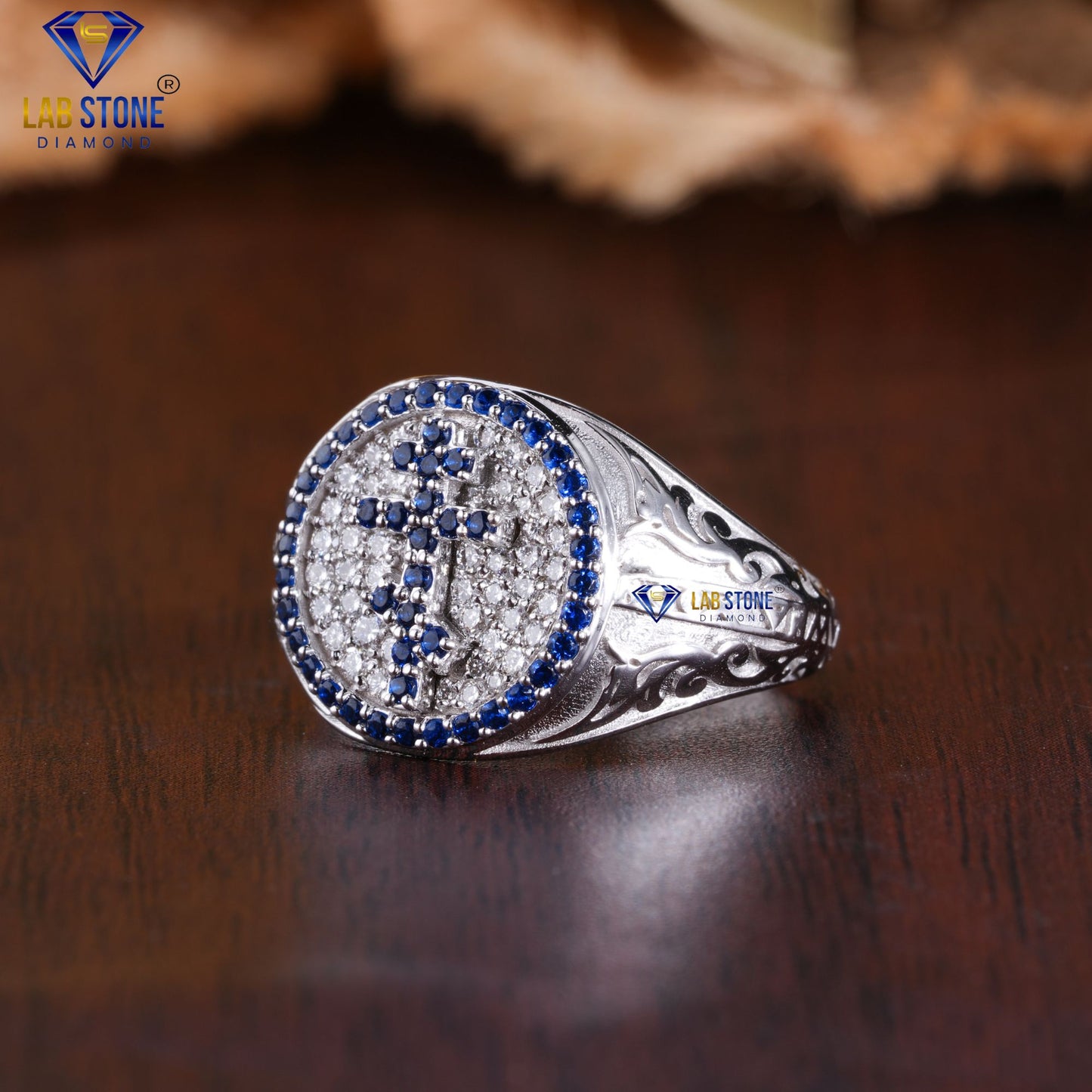 0.35 TDW Round Cut Diamond & Gemstone Ring