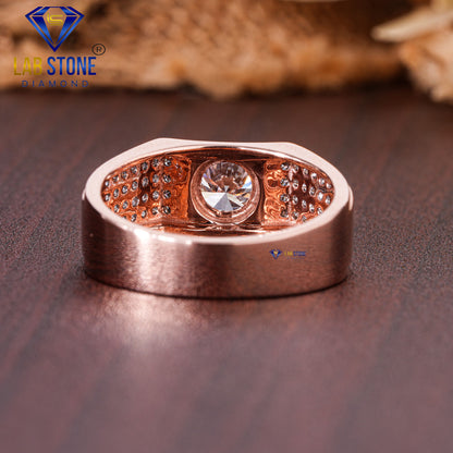 1.28 TDW Round Cut Diamond Men’s Engagement Ring