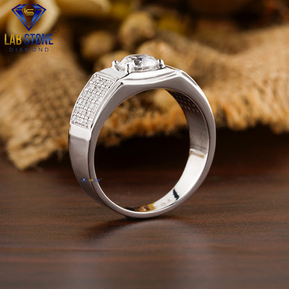 1.37 TDW Round Cut Men’s Engagement Diamond Ring