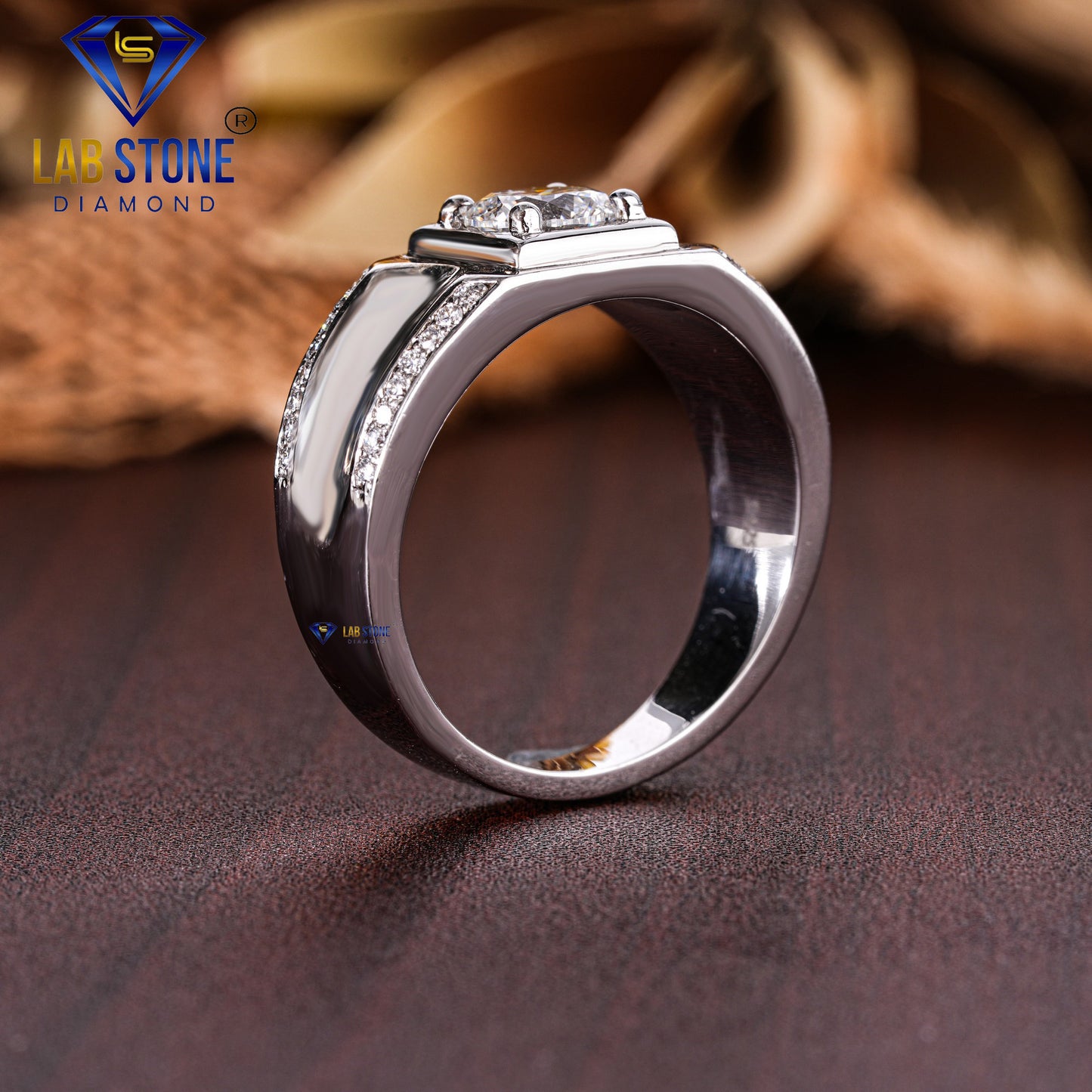 1.08 TDW Round Cut Men’s Diamond Engagement Ring