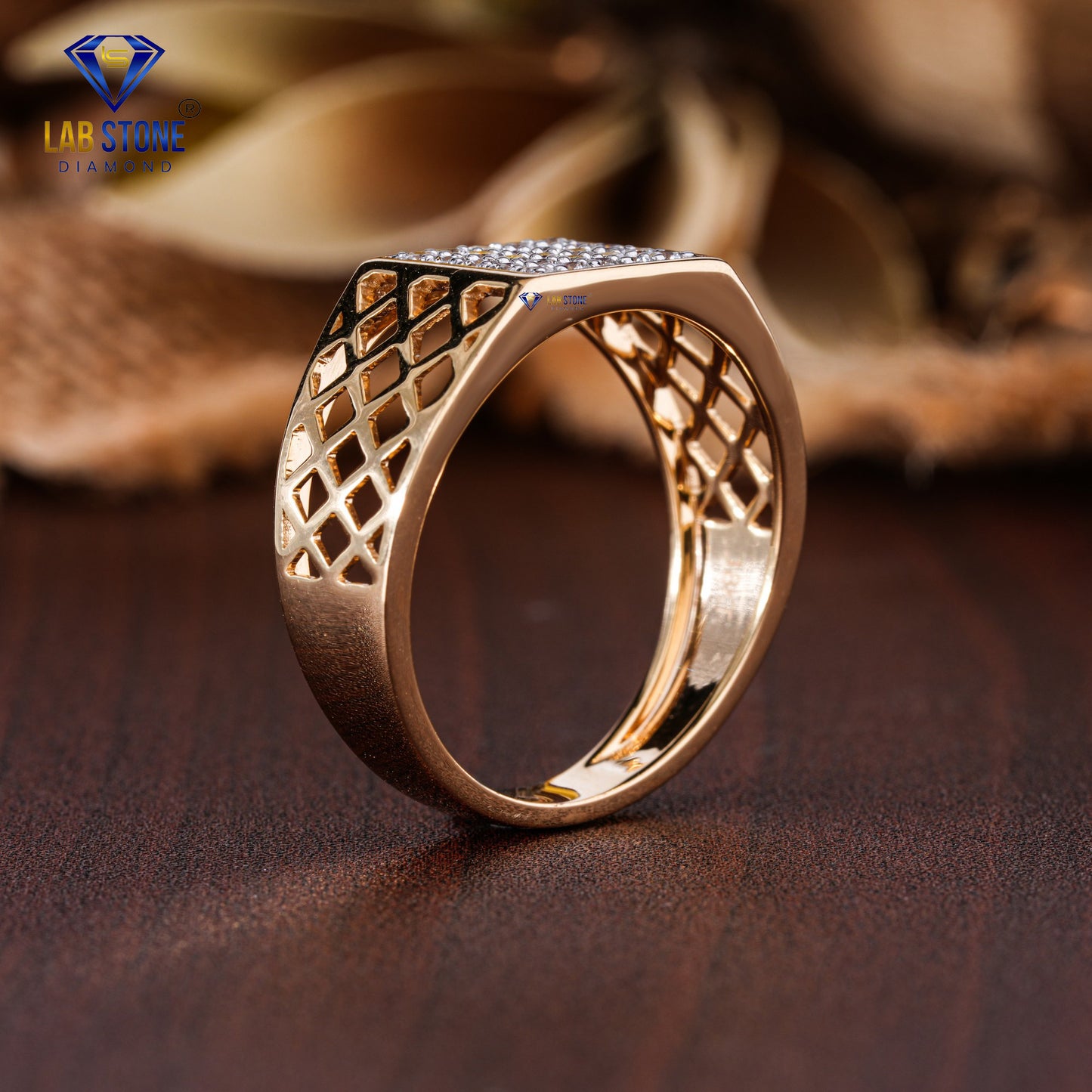 0.45 TDW Round Cut Diamond Men's Engagement Ring