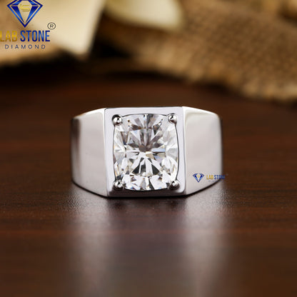 4.50 TDW Cushion Cut Men’s Diamond Solitaire Ring