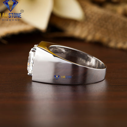 4.50 TDW Cushion Cut Men’s Diamond Solitaire Ring