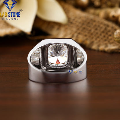 4.50 TDW Cushion Cut Men’s Diamond Solitaire Ring