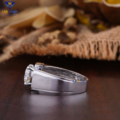 3.02 TDW Round Cut Men’s Diamond Solitaire Ring