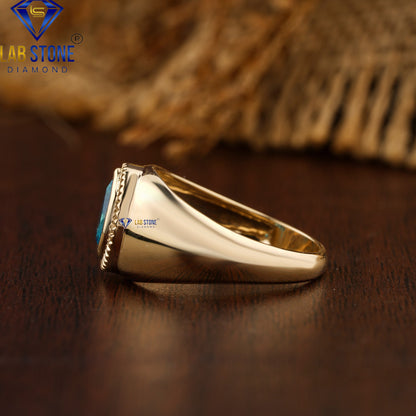 0.64 TDW Fancy Blue Pear Cut Men’s Solitaire Gemstone Ring