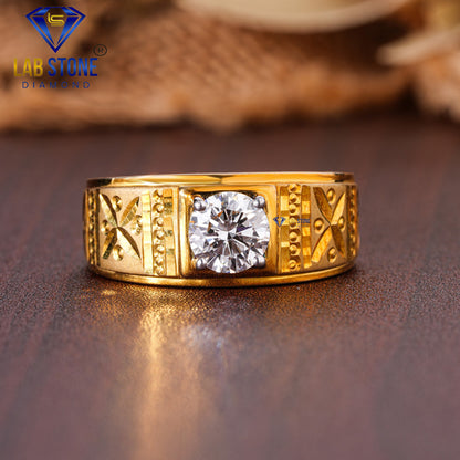 1.00 TDW Round Cut Diamond Men’s Solitaire Ring