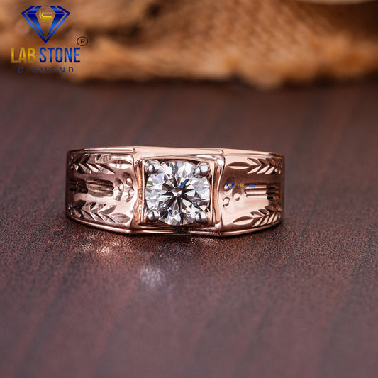 0.92 TDW Round Cut Men’s Solitaire Diamond Ring