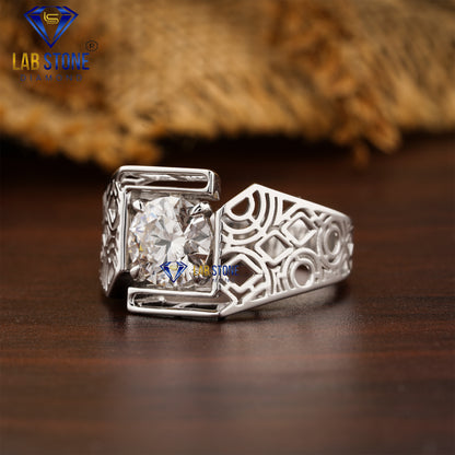 2.00 TDW Round Cut Men’s Diamond Solitaire Ring