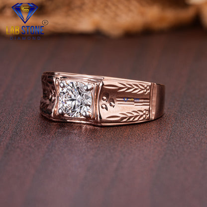 0.92 TDW Round Cut Men’s Solitaire Diamond Ring