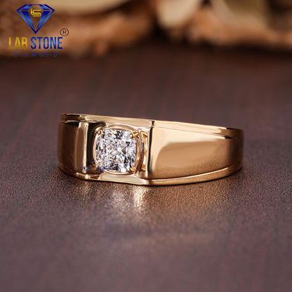 1.00 TDW Cushion Cut Men’s Solitaire Diamond Ring