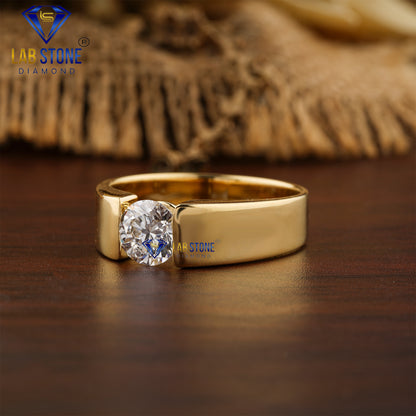 1.40 TDW Round Cut Men’s Diamond Solitaire Ring