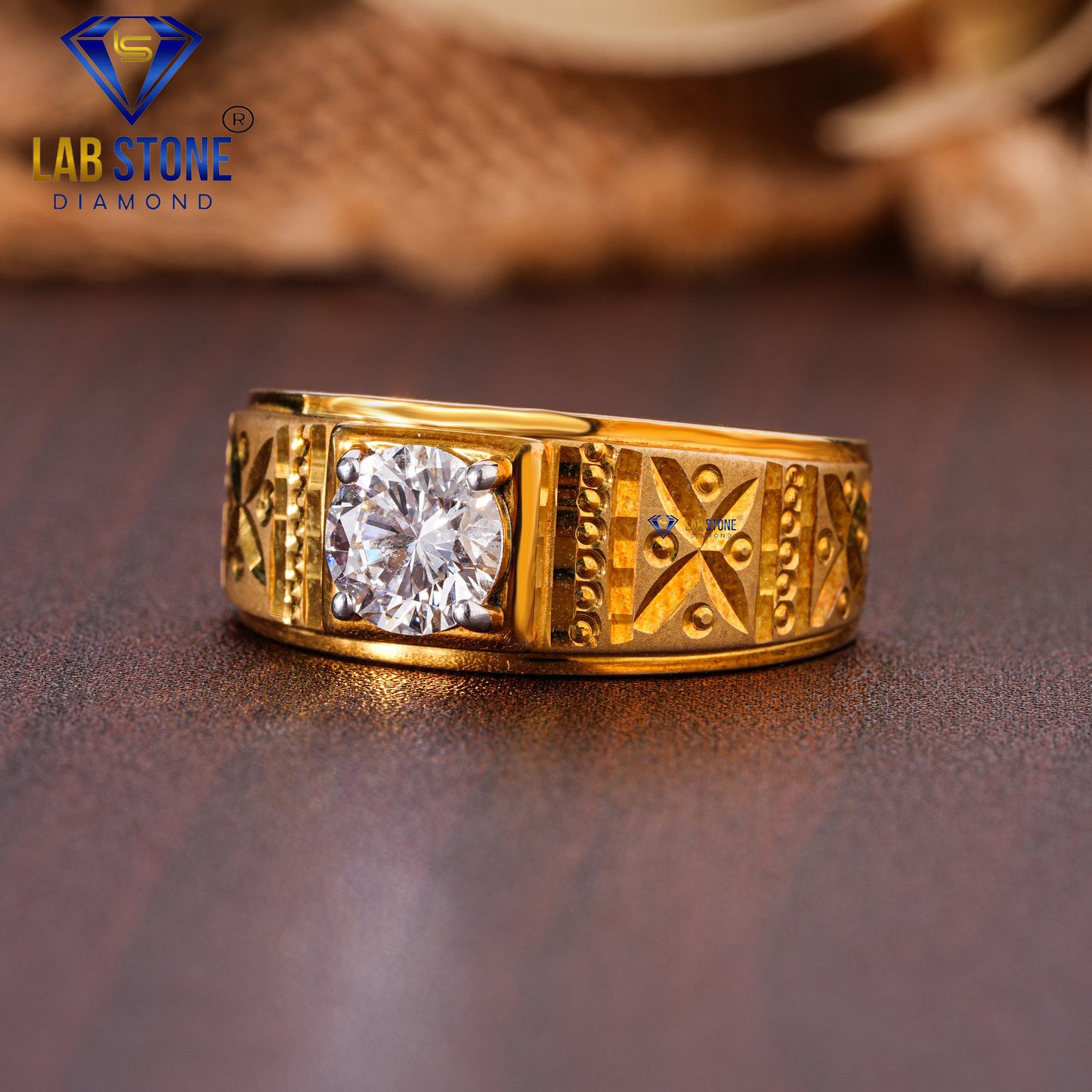 1.00 TDW Round Cut Diamond Men’s Solitaire Ring