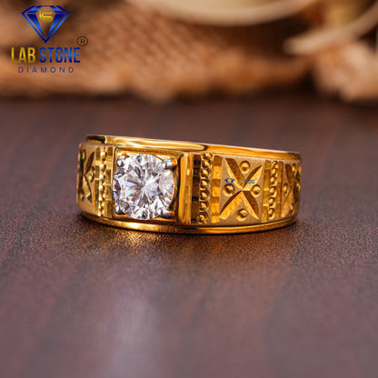 1.00 TDW Round Cut Diamond Men’s Solitaire Ring